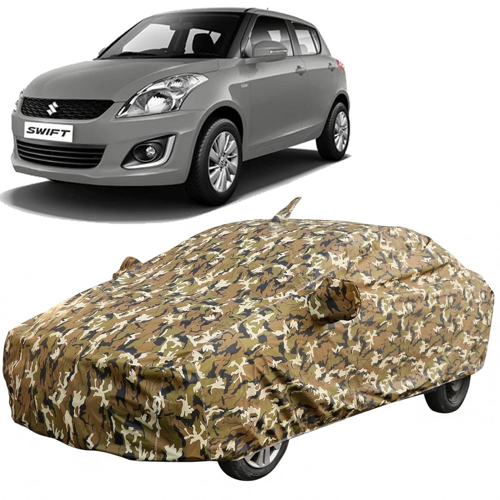 Waterproof Car Body Cover Compatible with Swift (12-17) with Mirror Pockets (Jungle Print)